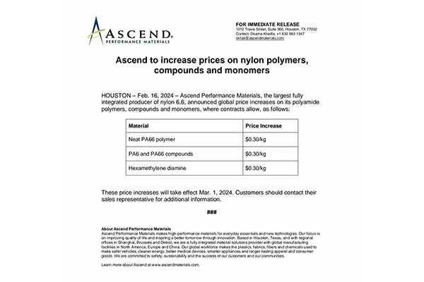 受原材料影響，奧升德、巴斯夫、塞拉尼斯尼龍產(chǎn)品紛紛漲價